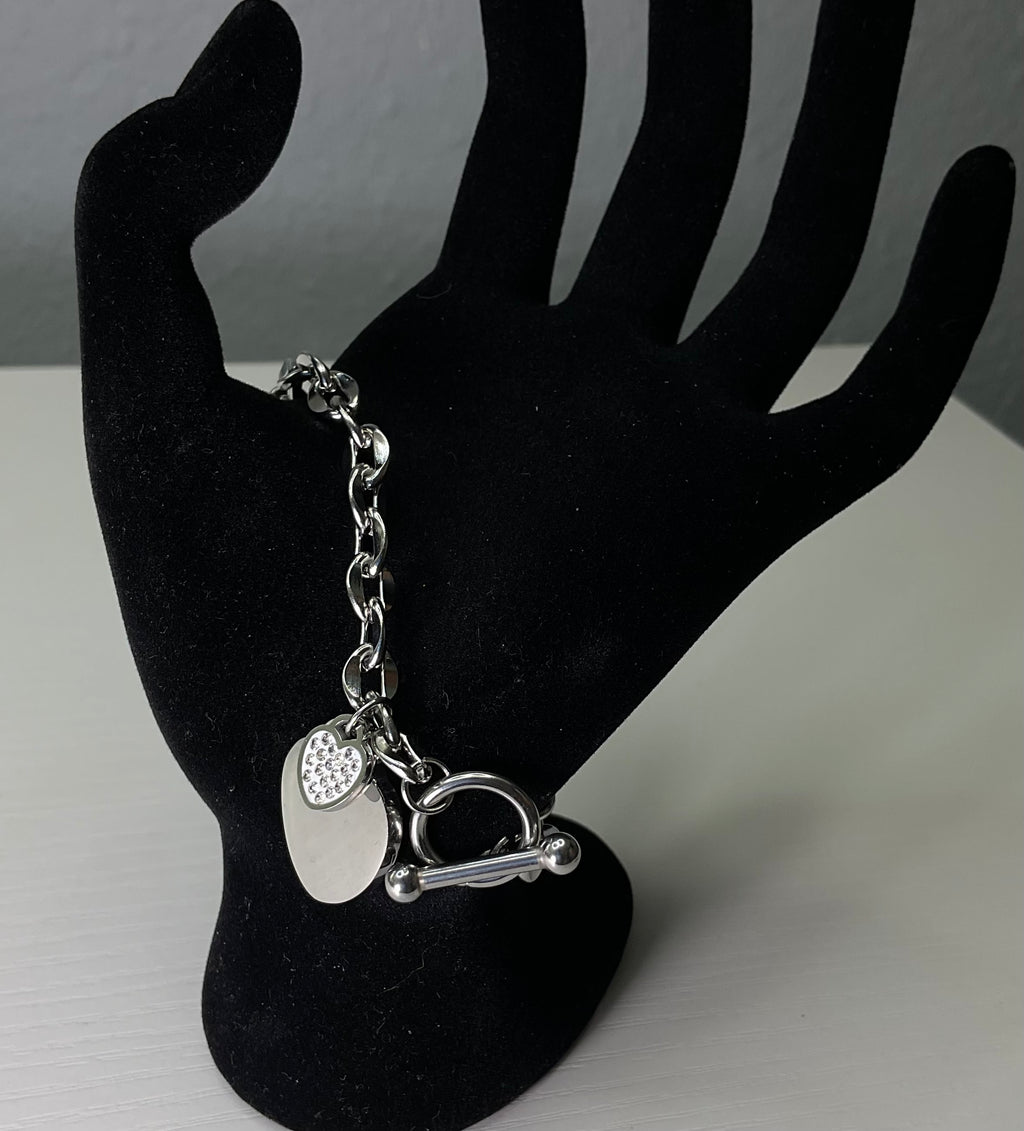 Pulsera de corazón brillante