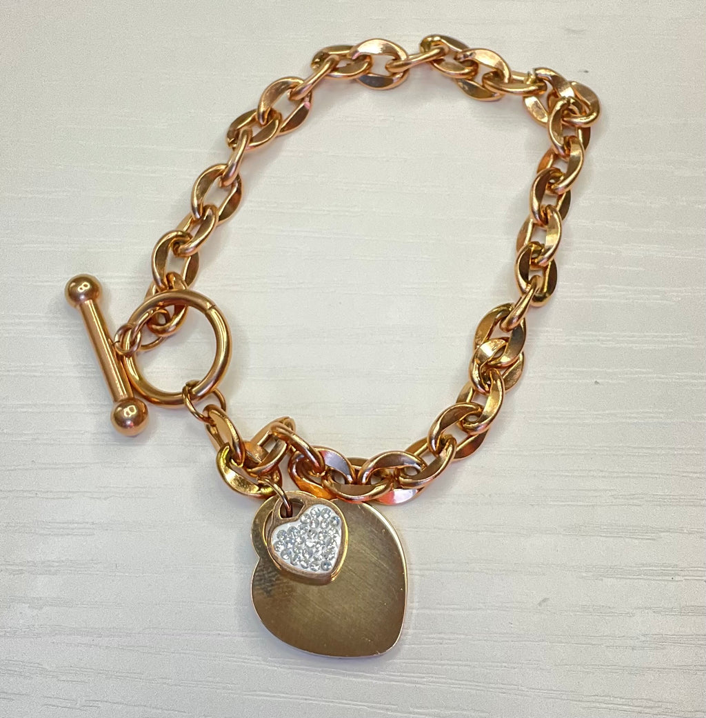 Pulsera de corazón brillante