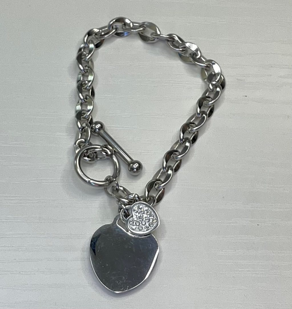 Pulsera de corazón brillante