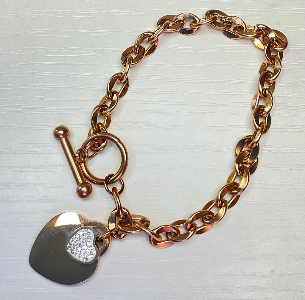 Pulsera de corazón brillante